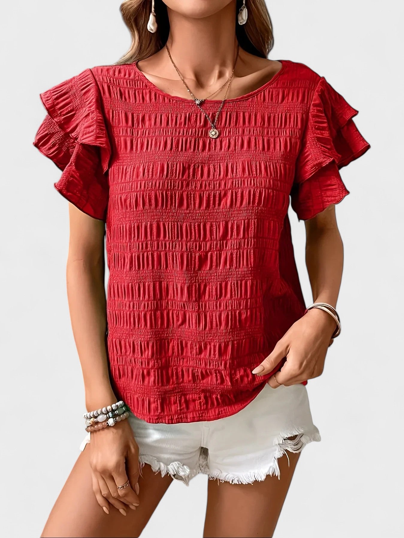 Charmaine - Lichte & Luchtige Blouse met Leuke Ruffles
