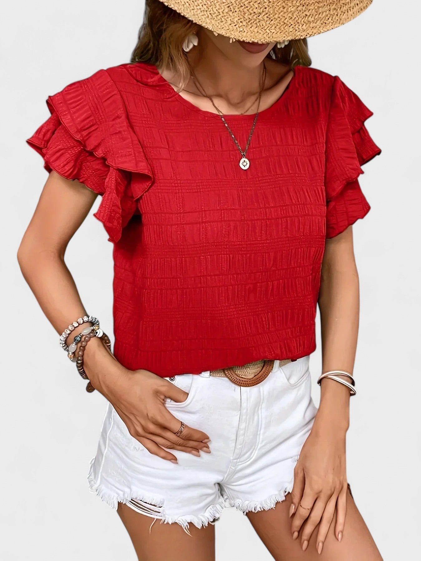 Charmaine - Lichte & Luchtige Blouse met Leuke Ruffles