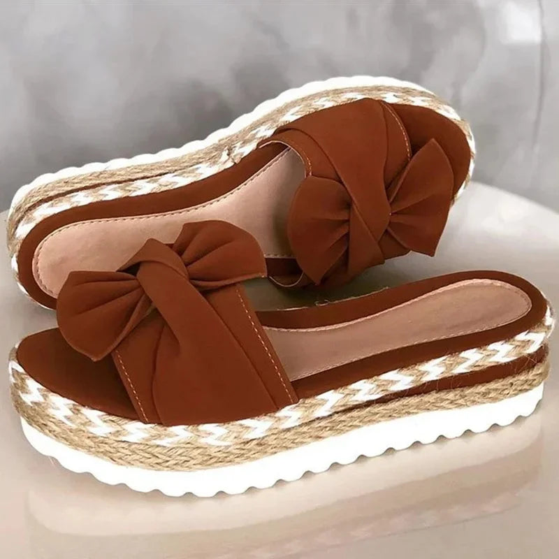LW™ | Soleil – Zomerse Platform Sandalen met Strik