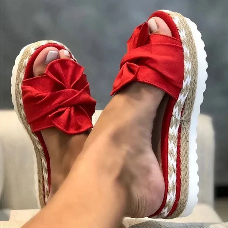 LW™ | Soleil – Zomerse Platform Sandalen met Strik
