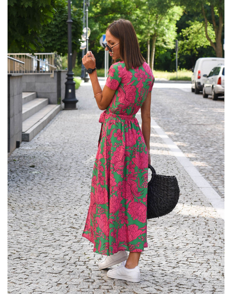 Nadine™ | Midi Bloemenjurk