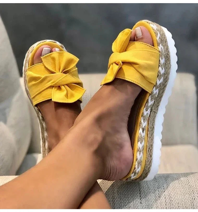 LW™ | Soleil – Zomerse Platform Sandalen met Strik