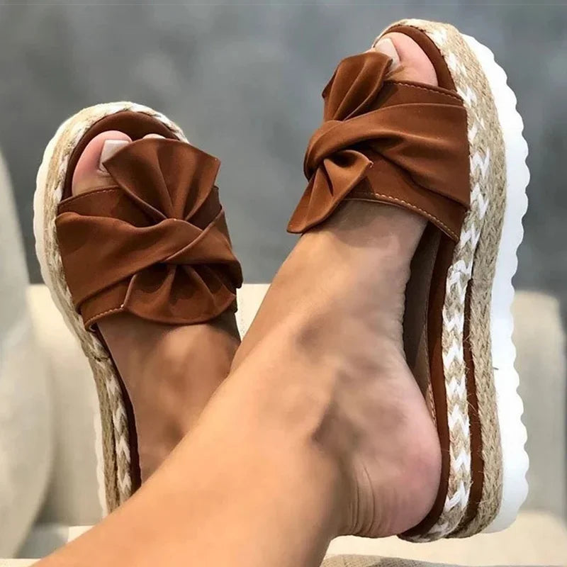 LW™ | Soleil – Zomerse Platform Sandalen met Strik