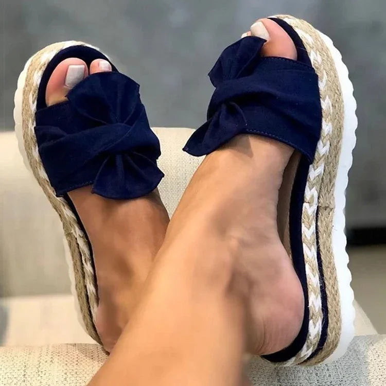 LW™ | Soleil – Zomerse Platform Sandalen met Strik