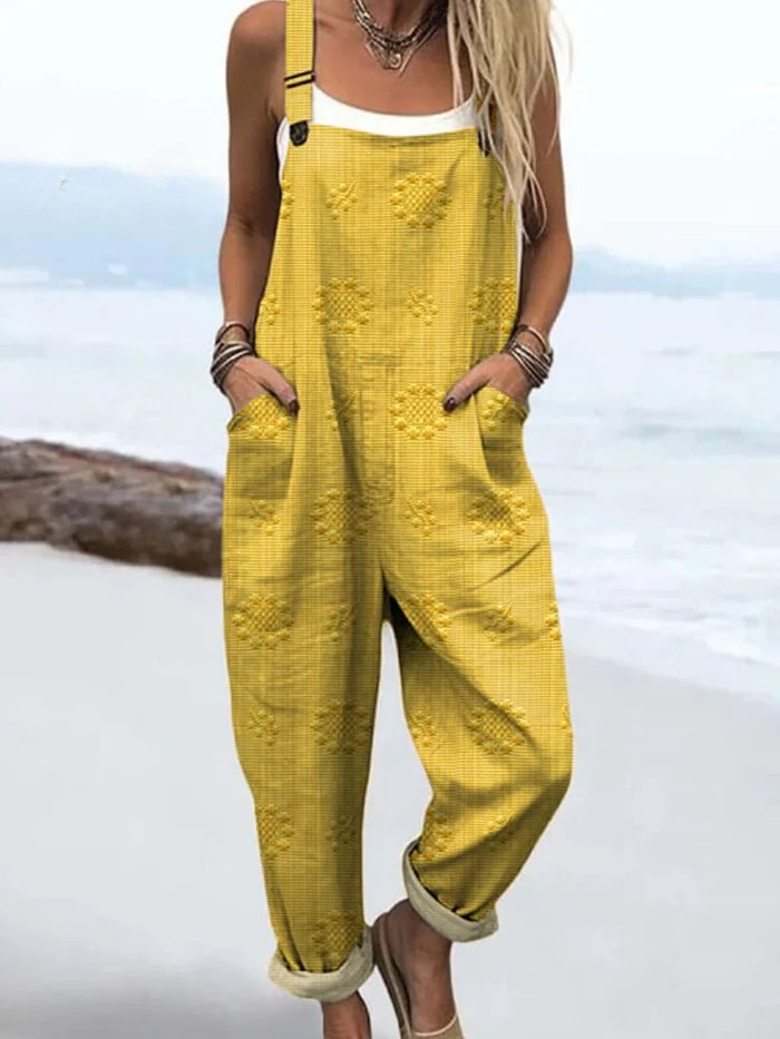 LW | Jumpsuit met vintage bloemenprint en kunstdruk voor vrouwen