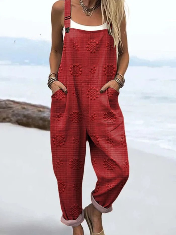 LW | Jumpsuit met vintage bloemenprint en kunstdruk voor vrouwen