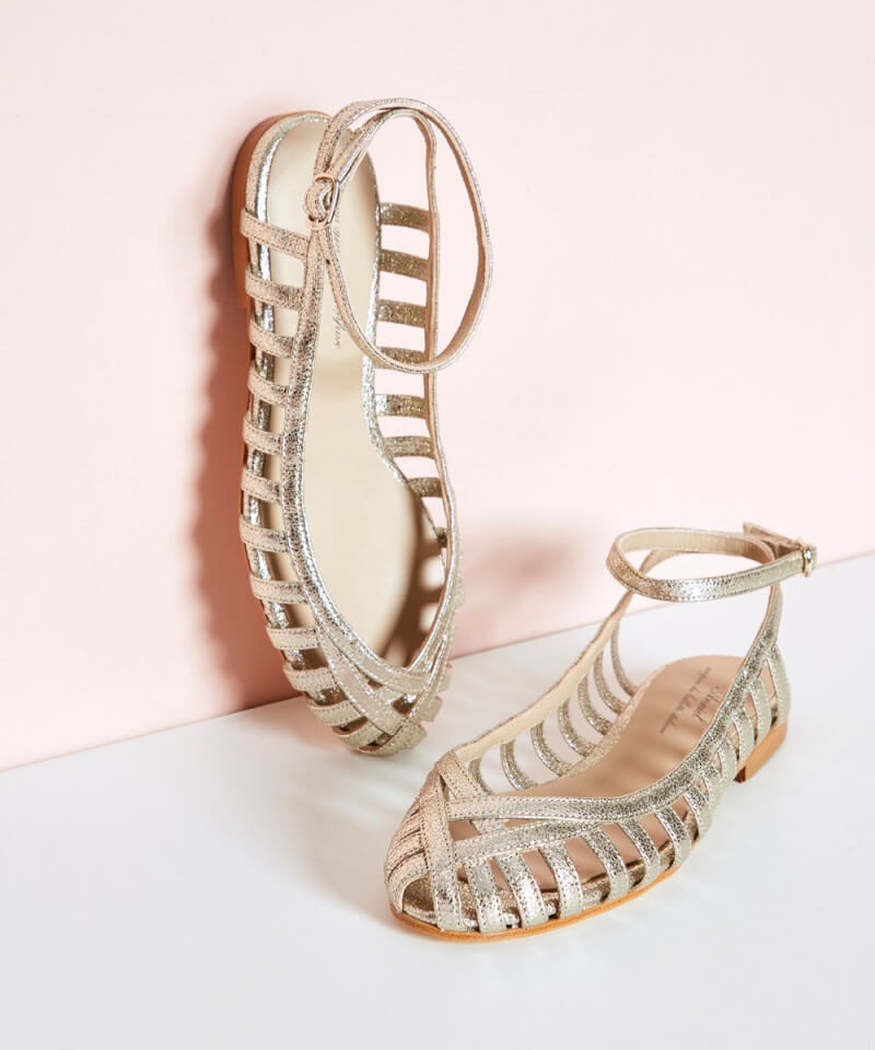 GIADA| Elegante gevlochten ballerina met enkelbandje voor een verfijnde stijl