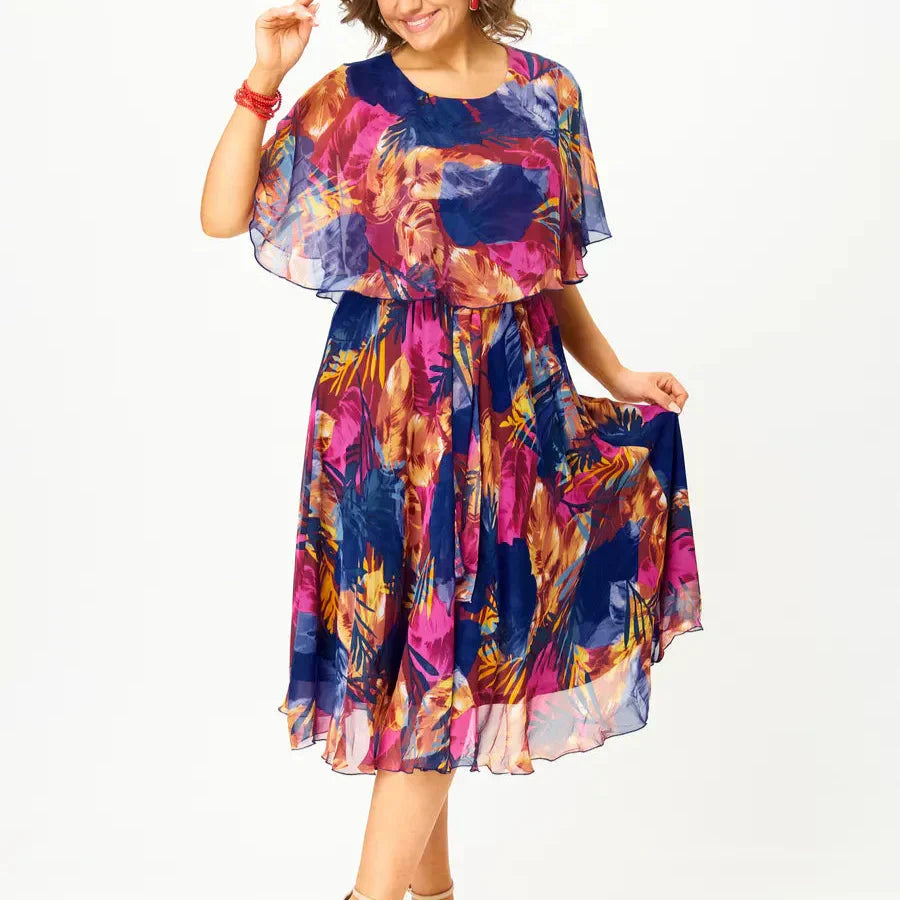 AYALA | COMFORTABELE CHIFFON JURK VOOR GROTE MAAT