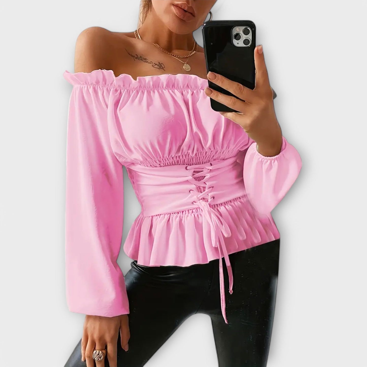 Amelia – Blouse met Rimpeldetails