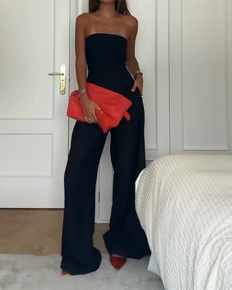 Céleste™ | Elegante Strapless Jumpsuit