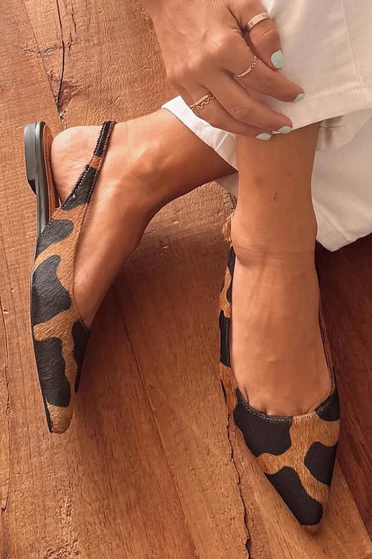 LEONORA | Elegante Slingback met Punt en Animalprint voor een Unieke Stijl