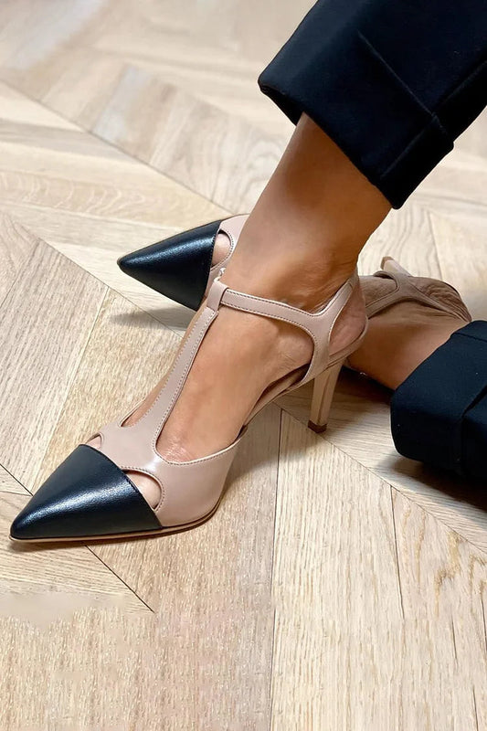 MIRELLA | Elegante Bicolor Puntige Décolleté voor een Verfijnde Stijl