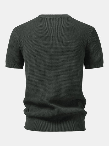 Waffle Knit Henley Shirt