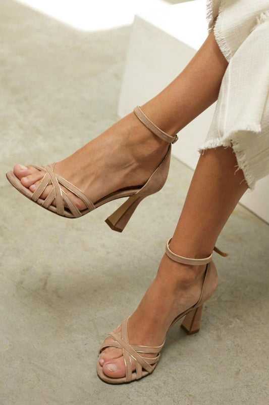 Marona™ | Elegante patchwork sandalen met ronde neus en dunne hak voor een verfijnde stijl
