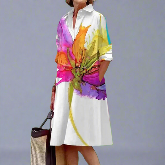 Calliope - Levendige Lichte Zomerse Midi-jurk
