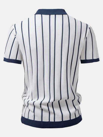 Gestreept gebreid shirt met knopen