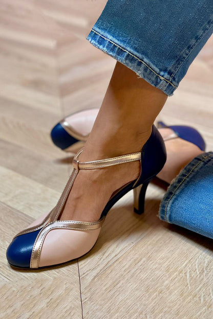 Laya™ | Elegante pumps met T-bandje, ronde neus, kleurrijk en extreem comfortabel