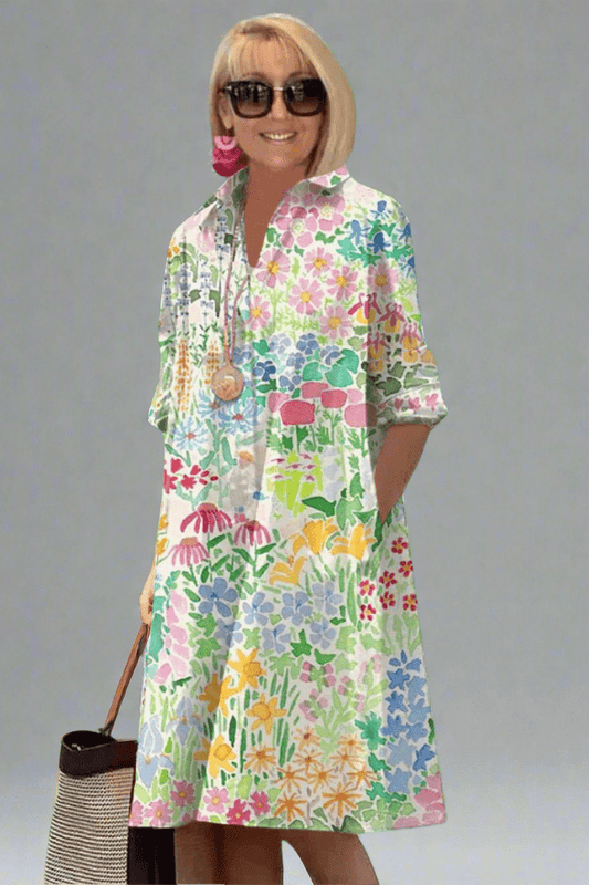 Nadine - Luxe Bloemen Zomerjurk voor Moeiteloze Stijl