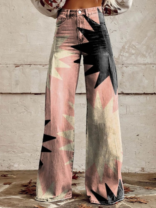 Stella | Boho Sterrenburst Wijde-Pantalon
