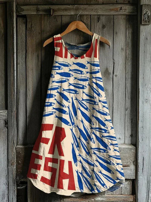 Marinette – Jurk met sardinesmotief
