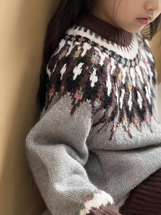 Fleece gevoerde trui voor kinderen met een gezellige uitstraling