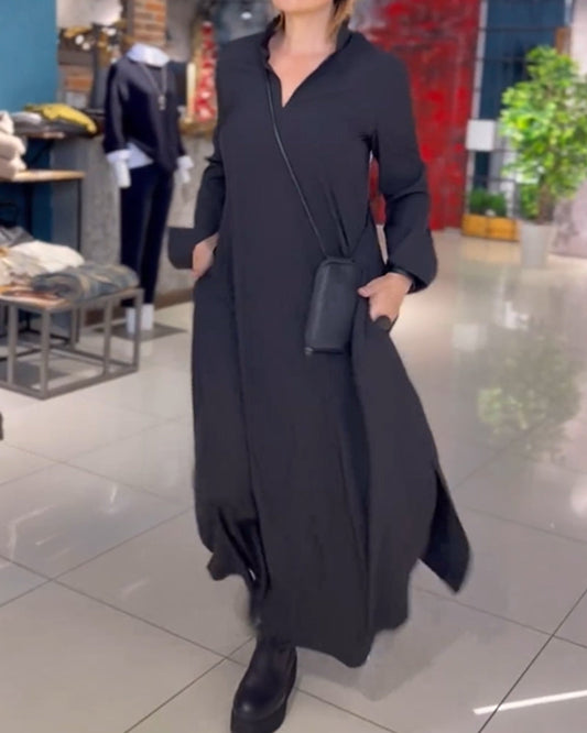 Mila | Lange Jurk met Zijsplit