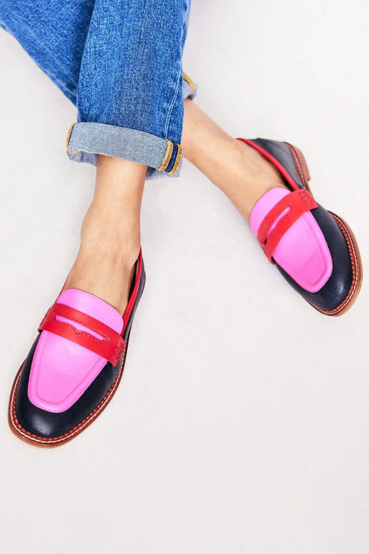 Faius™ | Zachte zwarte mocassins met levendige gekleurde details voor een unieke stijl
