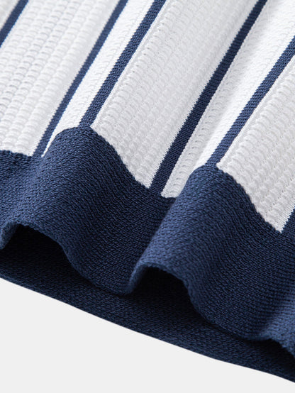 Gestreept gebreid shirt met knopen