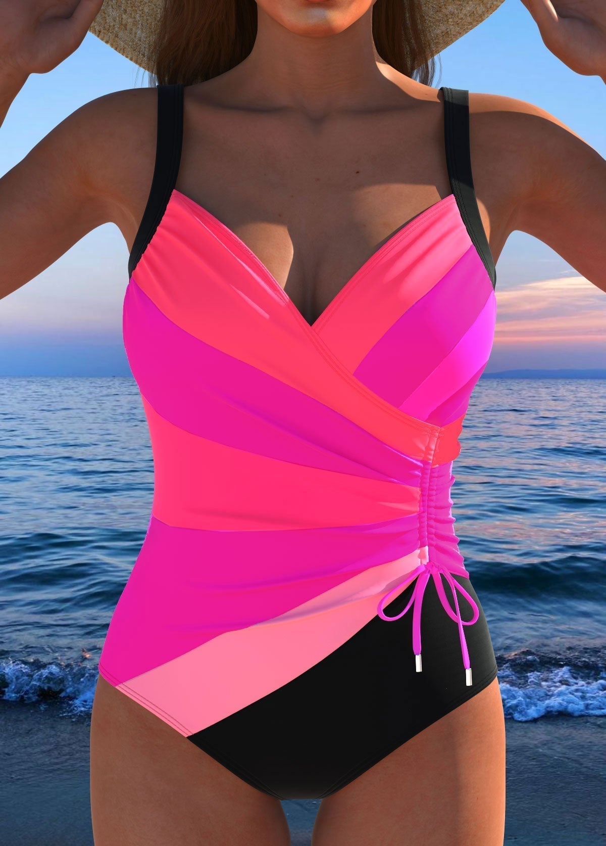 Sara | Luxe Badpak met Kleurrijke Print