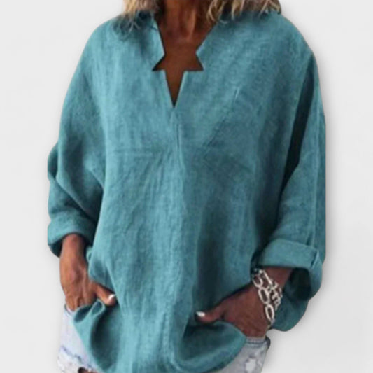 Rikarda – Elegante damesblouse met V-hals