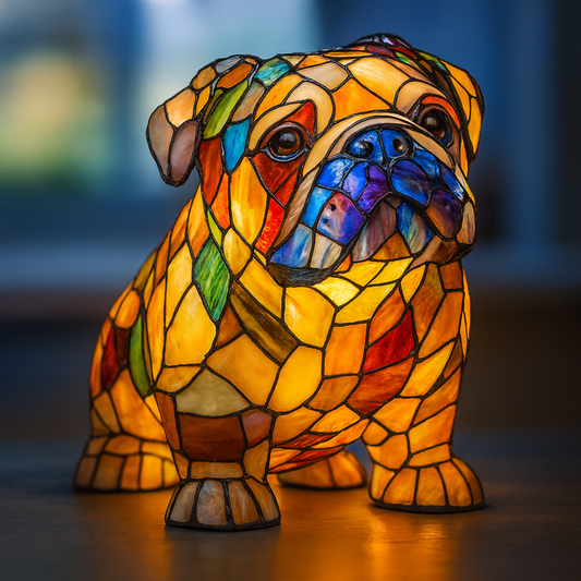 Shadow  | Magische hondenlamp van gekleurd glas