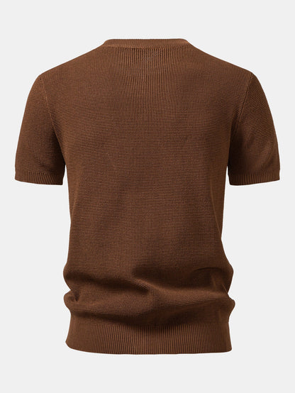 Waffle Knit Henley Shirt