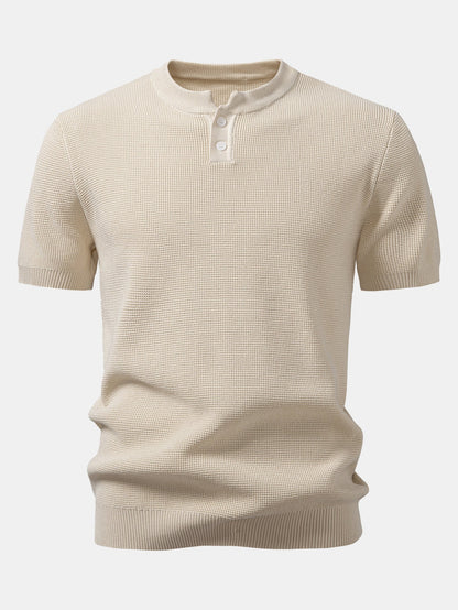 Waffle Knit Henley Shirt