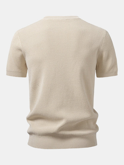 Waffle Knit Henley Shirt