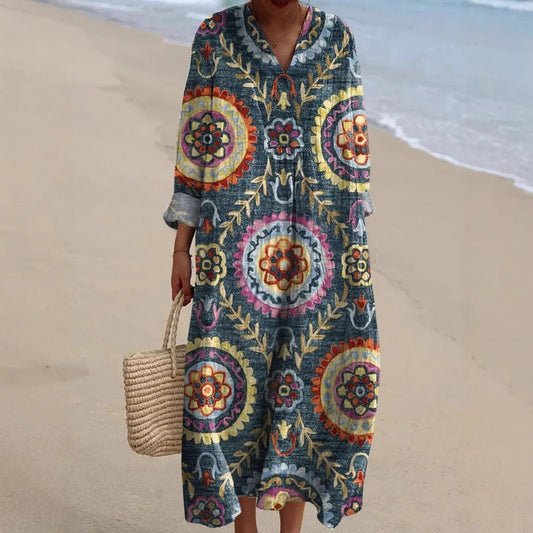 Soraya | Boheemse Jurk met Etnische Print