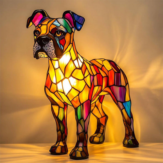 Tyson  | Magische hondenlamp van gekleurd glas