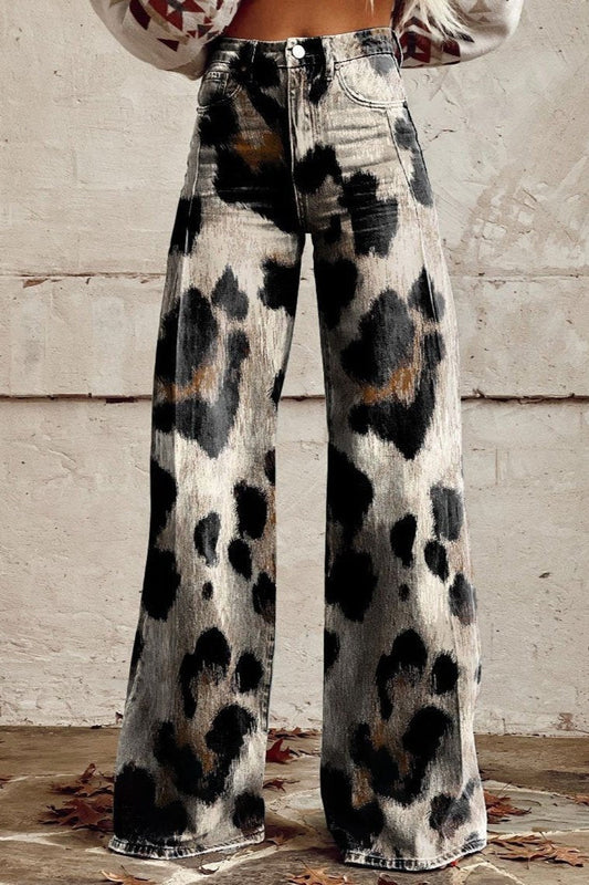 Harper | Wilde Borstel Luipaard Flare Broek