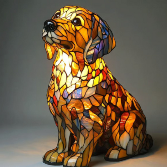 Nounours | Magische hondenlamp van gekleurd glas