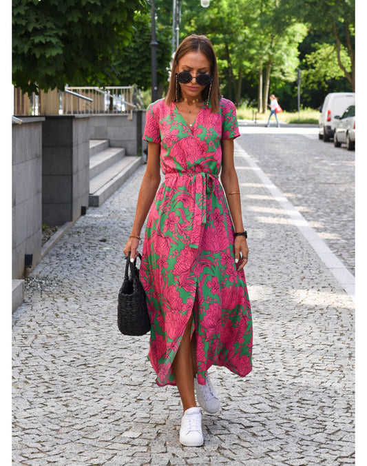 Nadine™ | Midi Bloemenjurk