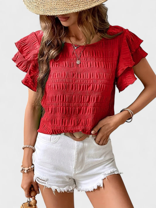Charmaine - Lichte & Luchtige Blouse met Leuke Ruffles