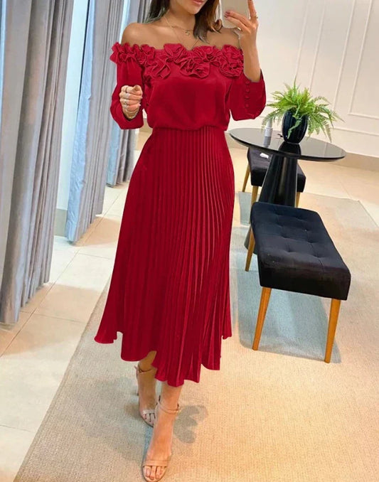 Aria™ | Maxi Jurk Off-Shoulder Fluttuante