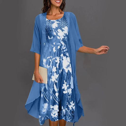 Aria™ - Elegante Bloemenprint Jurk Twee-delige Set