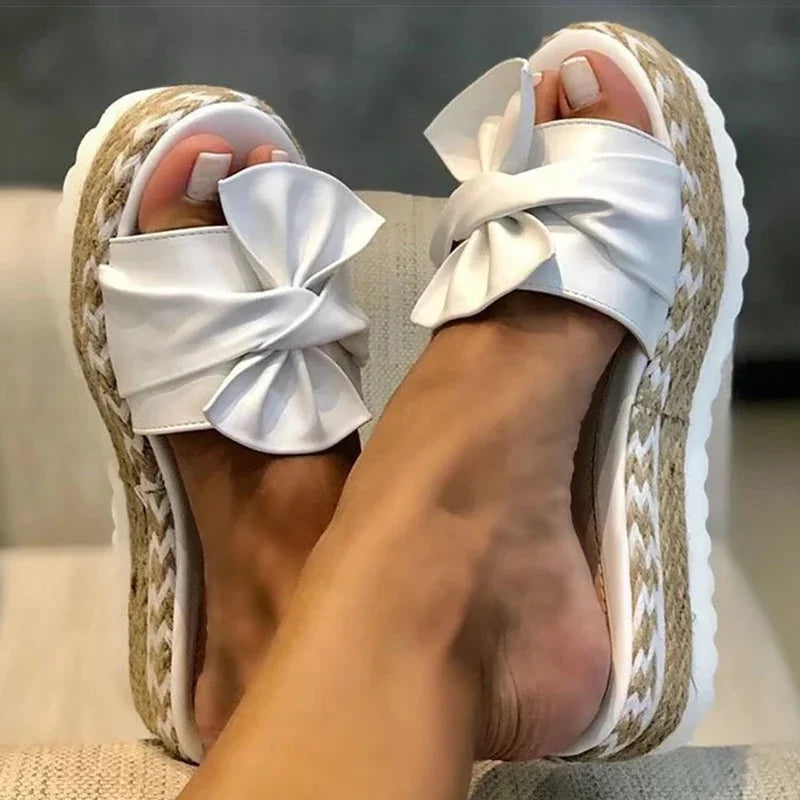 LW™ | Soleil – Zomerse Platform Sandalen met Strik