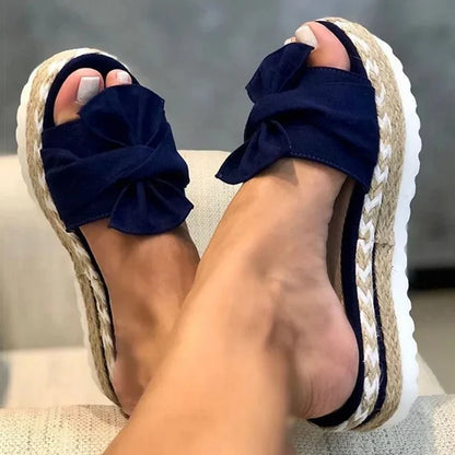 LW™ | Soleil – Zomerse Platform Sandalen met Strik