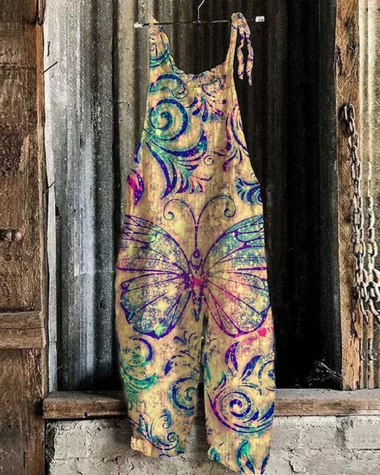 Claire - Vintage Draagbroek Dames met Vlinderprint