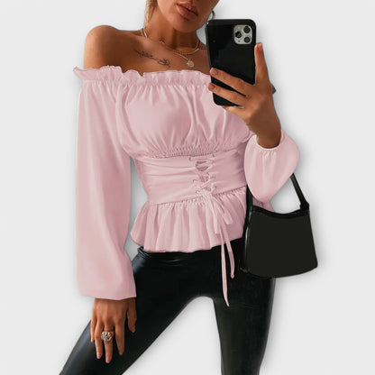 Amelia – Blouse met Rimpeldetails