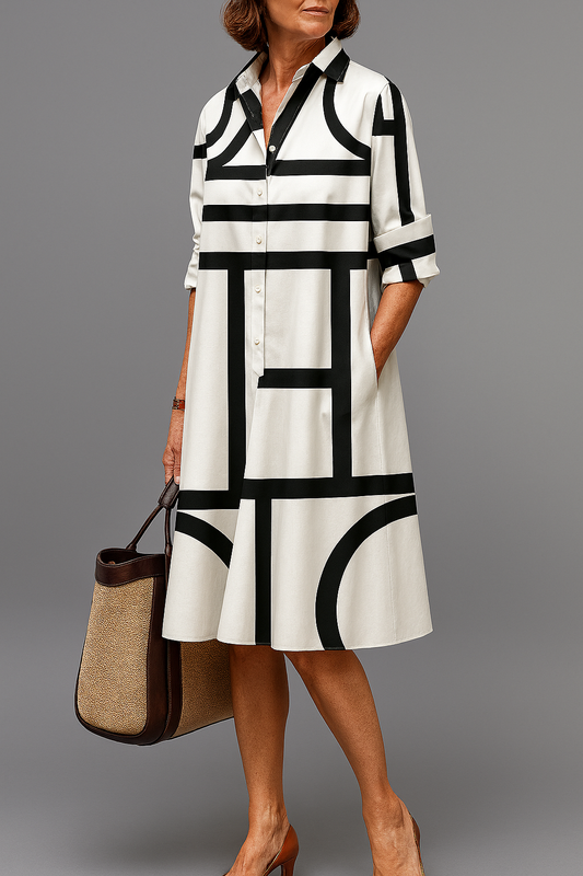 Brigitte - Luxe Midi Jurk voor Moeiteloze Elegantie