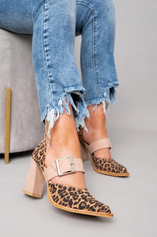 Avano™ | Elegante lederen sandalen met luipaardprint, stabiele hak en superieur comfort